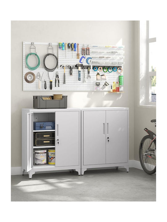 Cabinet de Birou Metalic cu încuietoare în Culoare Gri, 40x80x90cm