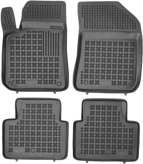 Rezaw Plast Set of Front and Rear Mats 4pcs Tray Type for Peugeot 308 2014+ Black
