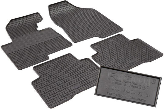Rigum Set of Front and Rear Mats 4pcs for Hyundai Santa Fe 2020+ Black