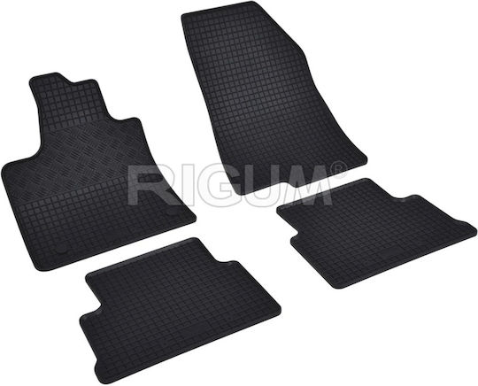 Rigum Set of Front and Rear Mats 4pcs Tray Type for Dacia Jogger 2022+ Black