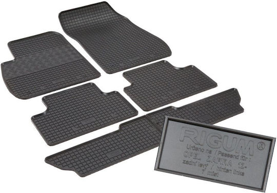 Rigum Set of Front and Rear Mats 6pcs for Opel Zafira C (7 places) Black