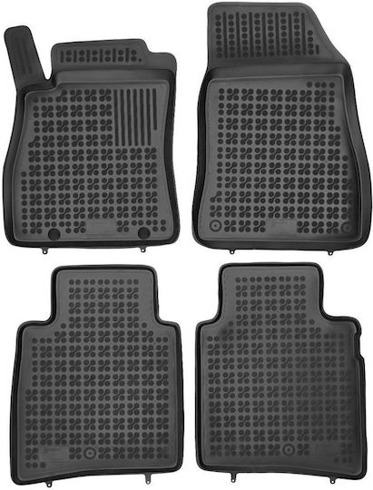 Rezaw Plast Set of Front and Rear Mats 4pcs Tray Type for Nissan Pulsar 2014 Black