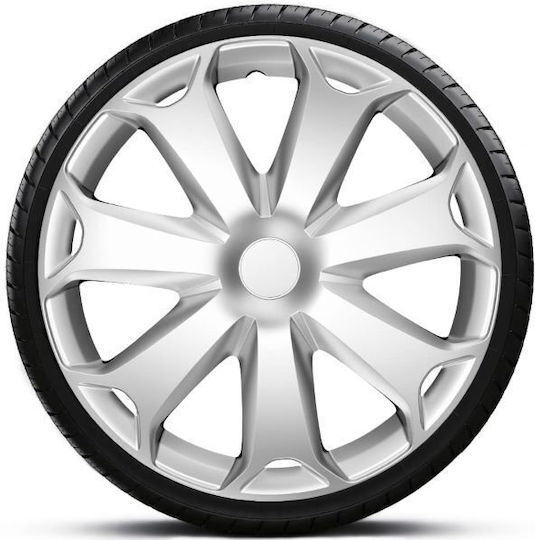 4Racing Auto Radkappen Set Mega 4Stück 15" Silber