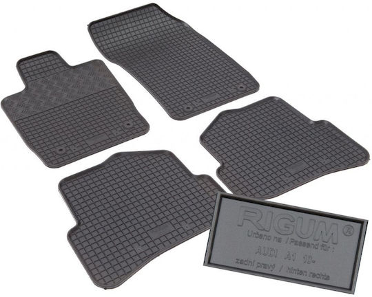 Rigum Set of Front and Rear Mats 4pcs for Audi A1 2010+ Black