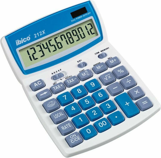 Ibico 212X Αριθμομηχανή Λογιστική 12 Ψηφίων σε Μπλε Χρώμα