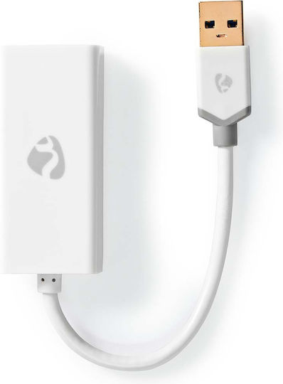 Nedis USB 3.2 USB-A Мъжки Към Ethernet RJ45 Женски 1 Gbps Адаптер Бял