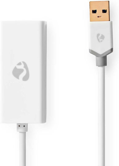 Nedis USB 3.2 USB-A Мъжки Към Ethernet RJ45 Женски 1 Gbps Адаптер Бял