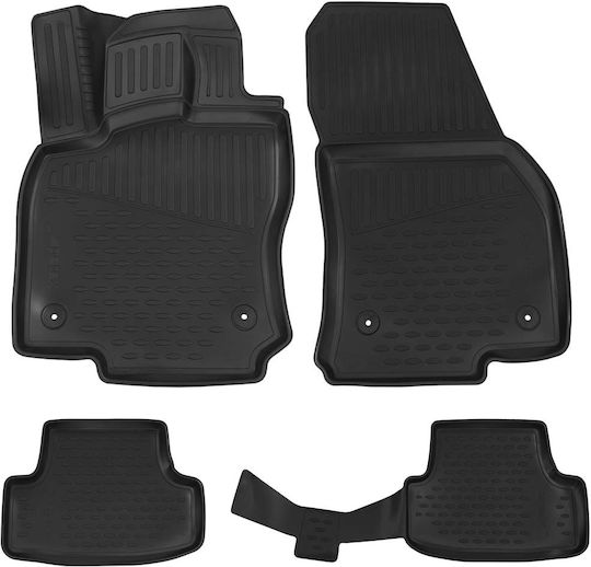 Petex Set of Front and Rear Mats 4pcs for Volkswagen T-Roc 2017+ Black