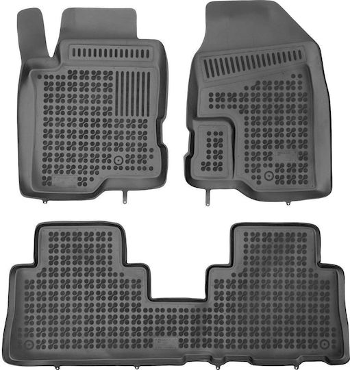 Rezaw Plast Set of Front and Rear Mats 3pcs Tray Type for Opel Antara 2006+ Black