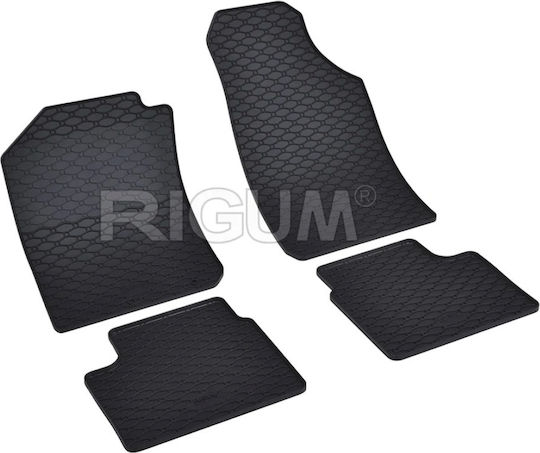 Rigum Set of Front and Rear Mats 4pcs for Dacia Spring 2022+ Black