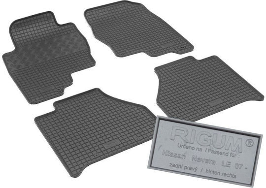 Rigum Set of Front and Rear Mats 4pcs for Nissan Navara 2007 Black
