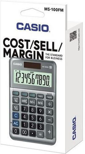Casio Калкулатор с 10 цифри в сив цвят