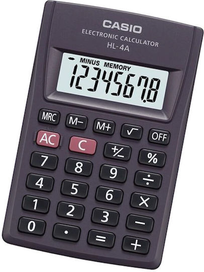 Casio Αριθμομηχανή Τσέπης 8 Ψηφίων σε Μαύρο Χρώμα
