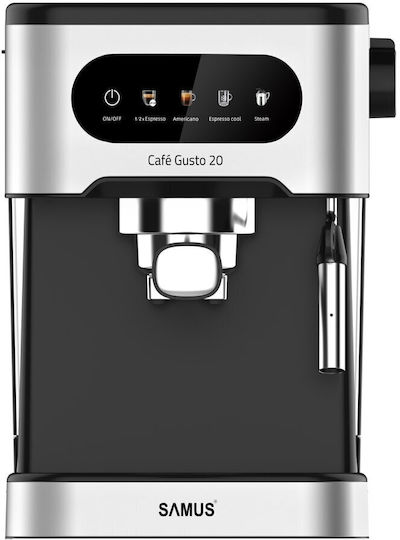 Samus Cafe Gusto 20 Μηχανή Espresso 1350W Πίεσης 20bar Γκρι