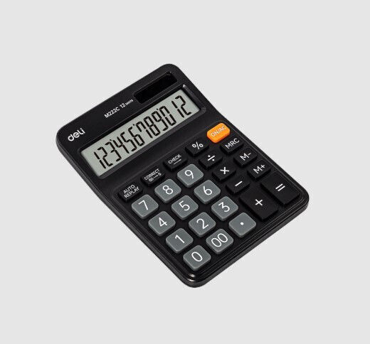 Deli Calculator in Black Color 1pcs