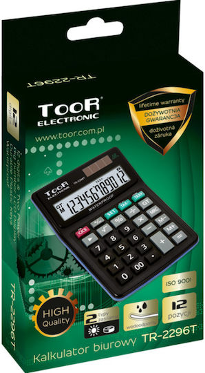 TooR Toor Calculator 12 Digits in Black Color 1pcs