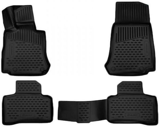 Novline Set of Front and Rear Mats 4pcs Tray Type for Mercedes-Benz GLC 2015 Black