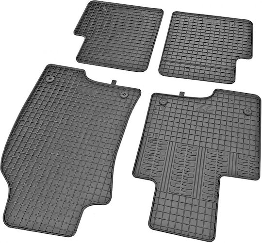Cik Set of Front and Rear Mats 4pcs for Fiat Panda Black