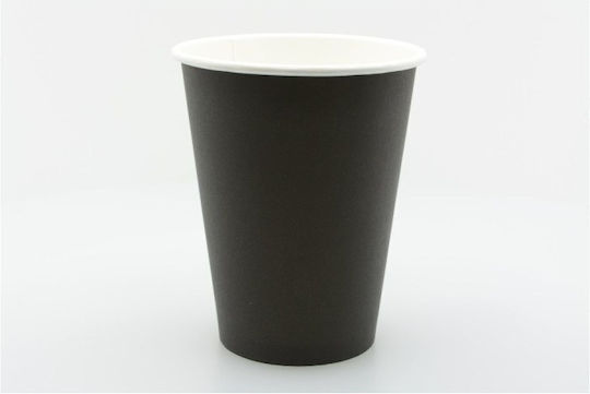 Intertan Disposable Cup Paper Black 240ml 50pcs