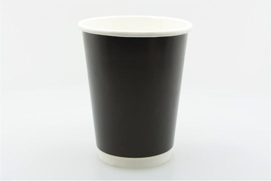 Black Paper Cup Double Wall 16oz 25pcs 1-54881