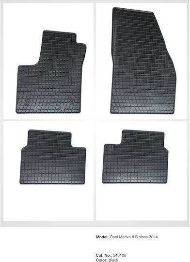 Frogum Set of Front and Rear Mats 4pcs for Opel Meriva 2010-2017 Black
