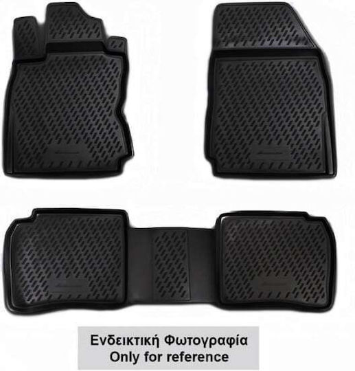 Novline Set of Front and Rear Mats 4pcs Tray Type for Volkswagen T-Roc 2017+ Black