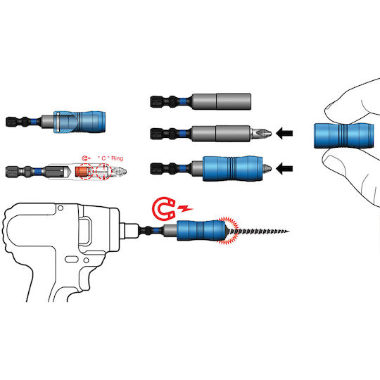 Helix Adaptor cu Priză HEX și Ieșire Suport pentru biți