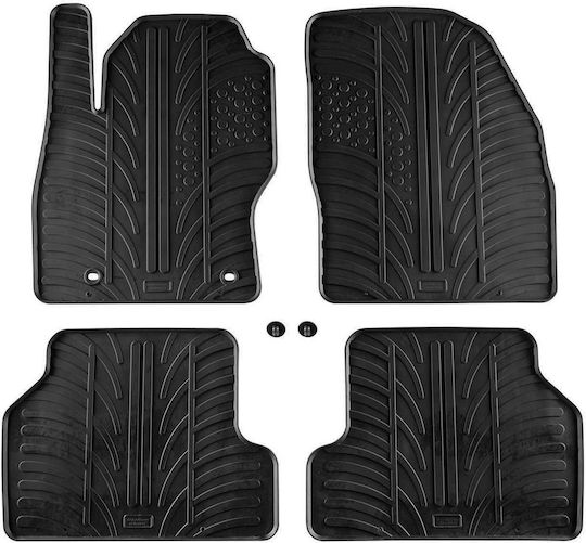 Auto Gs Σετ Μπροστινά και Πίσω Πατάκια 4τμχ για Ford Focus 2005-2009 Μαύρα