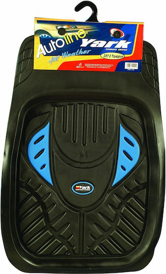 Yark Front Mats Universal 2pcs Tray Type Black / Blue
