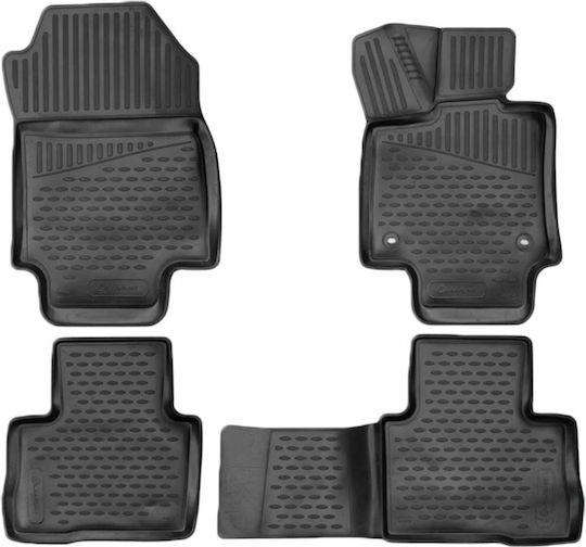 Novline Set of Front and Rear Mats 4pcs Tray Type for Toyota RAV 4 XA50 5D 2019+ Black