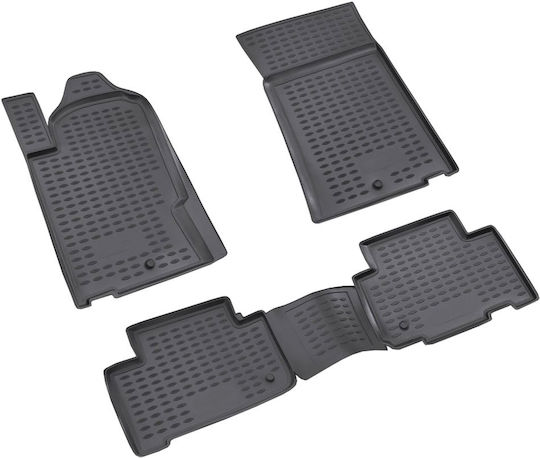 Novline Set of Front and Rear Mats 4pcs Tray Type for Ssangyong Rexton 2006-2012 Black