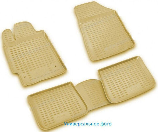 Novline Set of Front and Rear Mats 4pcs for Audi A8 2002-2009 Beige
