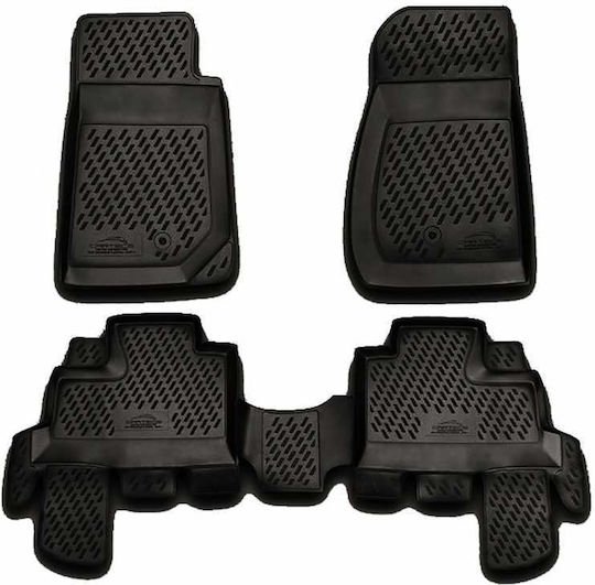 Novline Satz Vorder- und Hintermatten Wannenartig 4Stück aus TPE für Jeep Wrangler 2007 Schwarz