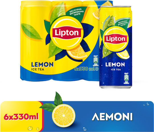 Lipton Ice Tea Λεμόνι Χωρίς Ανθρακικό & Ζάχαρη σε Κουτί 6x330ml