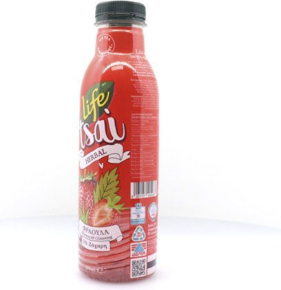 Life Red Boost Ice Tea Φράουλα, Ιβίσκος, Ginger Χωρίς Ανθρακικό & Ζάχαρη 500ml