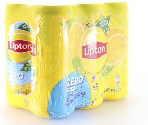 Lipton Ice Tea Λεμόνι με Ανθρακικό, Χωρίς Ζάχαρη σε Κουτί 6x330ml