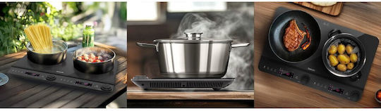 Salente Smart Domino Induction Cooktop Autonomous with Child Lock Function 57.4x36.3εκ.