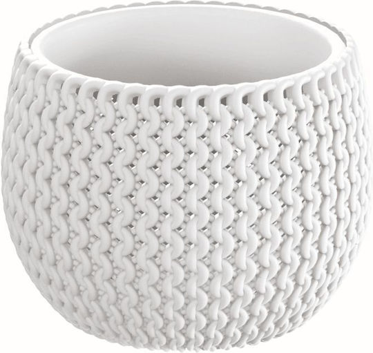 Marhome Ghiveci Plastic Alb 14x14x11εκ.