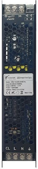 Viokef Dimmable Τροφοδοτικό LED Μαγνητικής Ράγας IP20 Ισχύος 100W με Τάση Εξόδου 48V