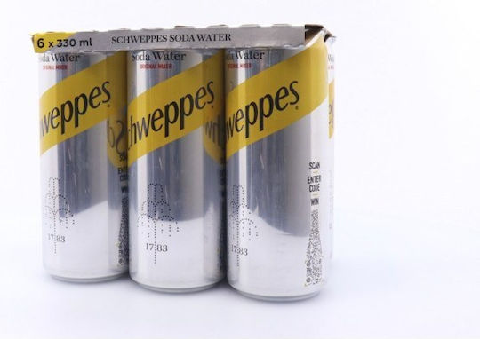 Schweppes Σόδα Σόδα με Ανθρακικό σε Κουτί 6x330ml