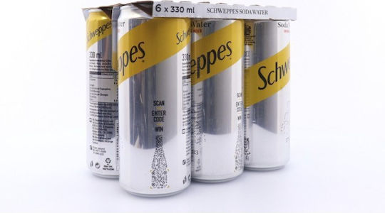 Schweppes Σόδα Σόδα με Ανθρακικό σε Κουτί 6x330ml