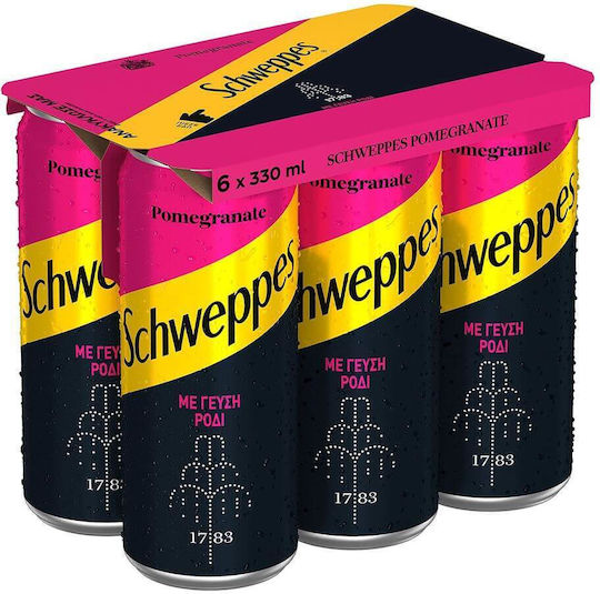 Schweppes Σόδα Ρόδι με Ανθρακικό σε Κουτί 330ml