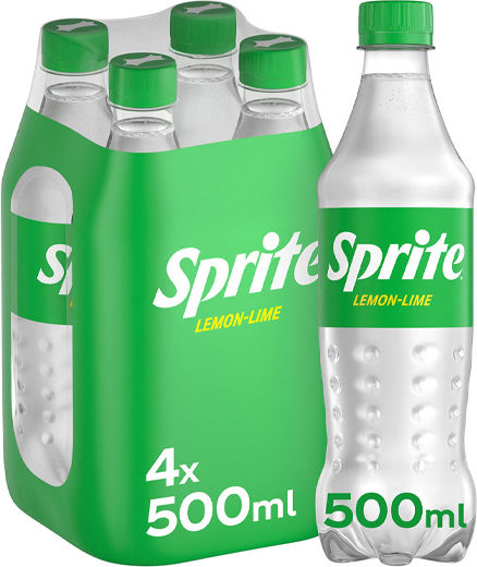 Sprite Lemon Soda with Carbonation in Bottle 4x500ml