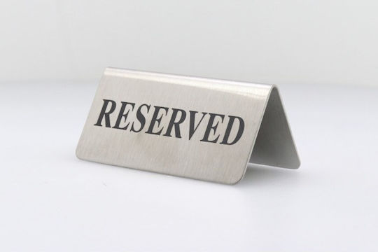 Σήμανση Επιτραπέζια Ανοξείδωτη Reserved 7,5x3,8cm 1-55703