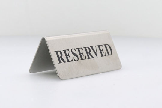 Σήμανση Επιτραπέζια Ανοξείδωτη Reserved 7,5x3,8cm 1-55703
