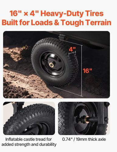 Trailer Garden Cart Plastic Four-wheel with Maximum Load Weight 226kg