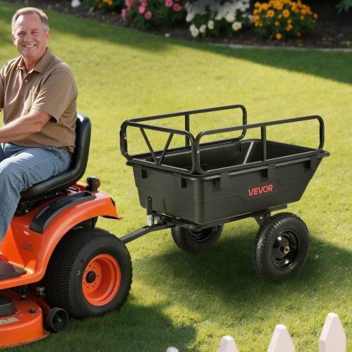 Trailer Garden Cart Plastic Four-wheel with Maximum Load Weight 226kg
