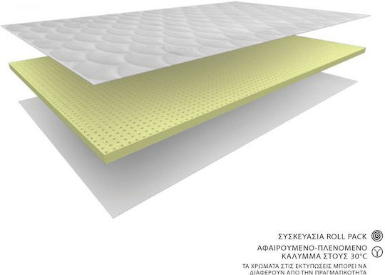 Eco Sleep Ανώστρωμα Latex Καπιτονέ Μονό Latex με Αποσπώμενο Κάλυμμα 90x200x6εκ.