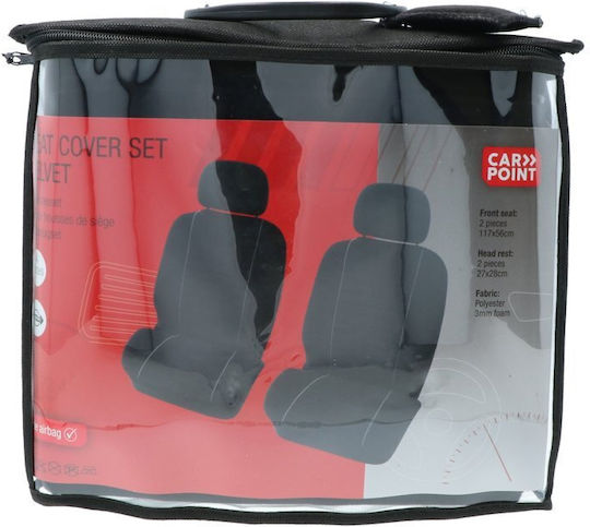 Carpoint 2бр Полиестерни Velours Черен