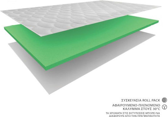 Eco Sleep Matratzentopper Cellfoam gesteppt Einzel Schaumstoff mit Abnehmbarem Bezug 90x200x4cm